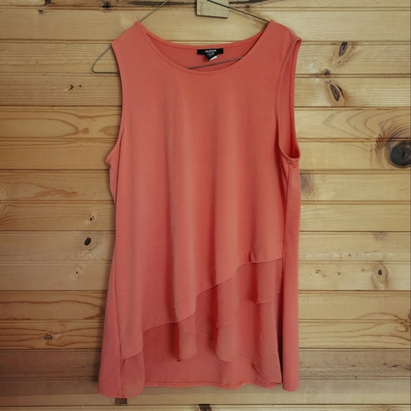 Alfani Tops - Alfani Petite Orange Sleeveless Blouse, Size: P/XL